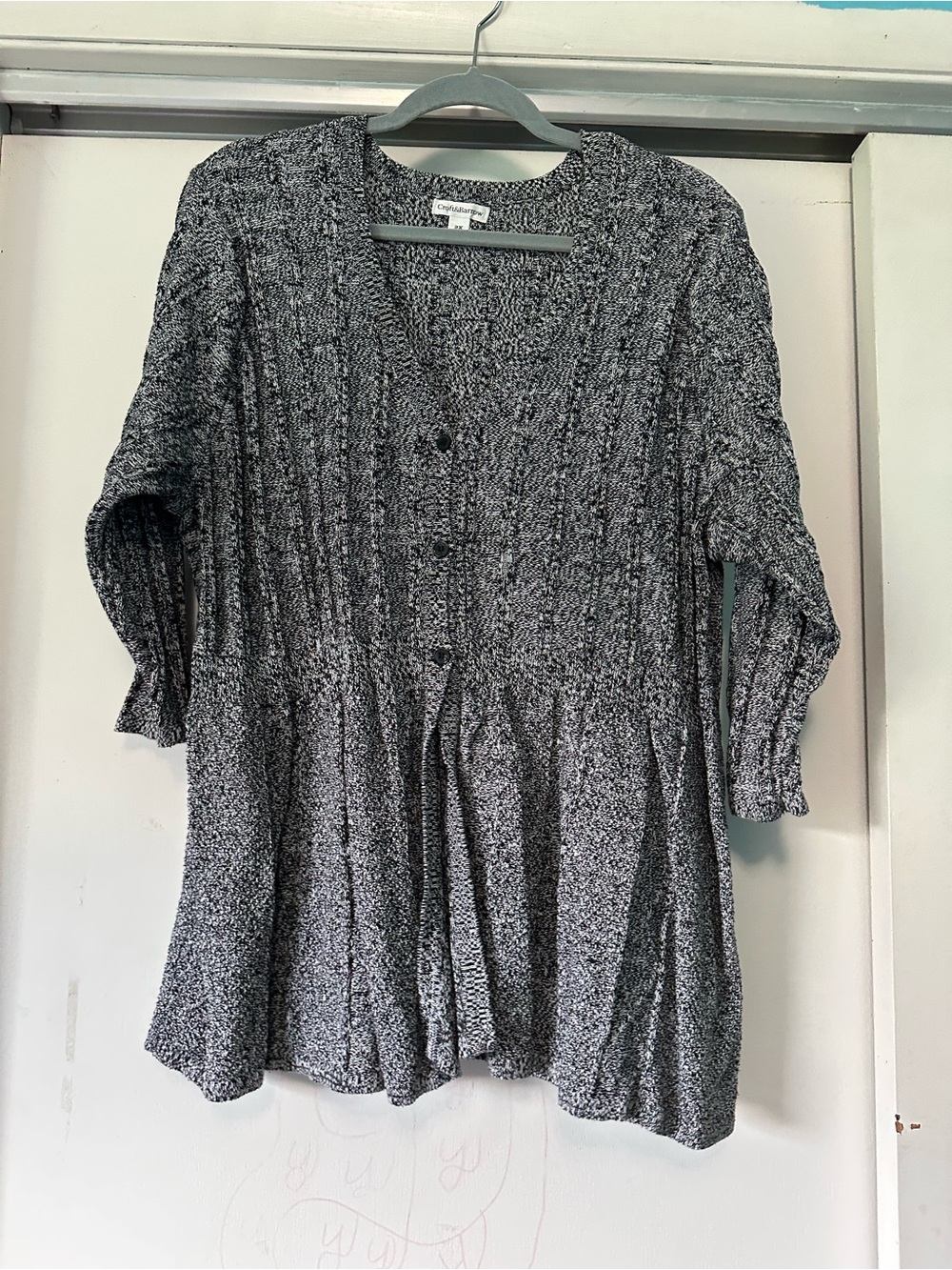 Croft & Barrow Heathered V-Neck Peplum Sweater